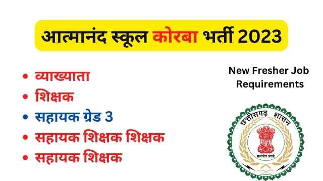 Swami Atmanand School Korba vacancy 2023